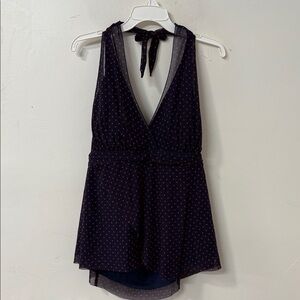 Elegant Navy and Red Polka Dot Bikini